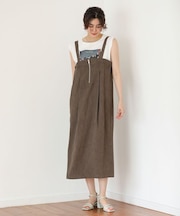 マルチWAYフロントzipサロペットスカート