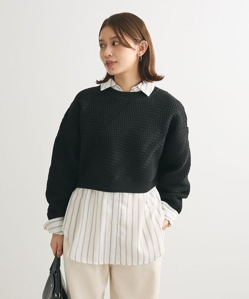 ・ELENCARE DUE ジャカードショートニット