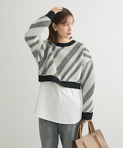 ・ELENCARE DUE ジャカードショートニット