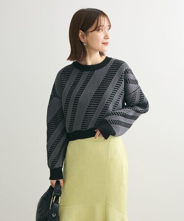 ・ELENCARE DUE ジャカードショートニット