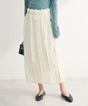 ジャガードストライプフリルIラインスカート