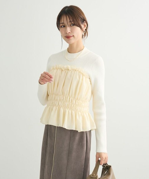 ・swing by ビスチェレイヤーハイネックニット