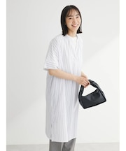 綿麻混スキッパーミニワンピース