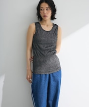 ・Petit Fleur シャーリングラメタンクトップ