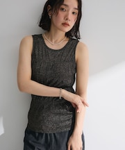・Petit Fleur シャーリングラメタンクトップ