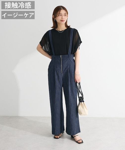 綿麻混2WAY サス付きZIPパンツ