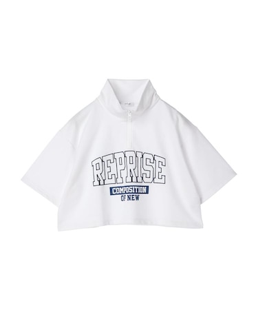 EGOIST ハーフZipロゴ5分袖プルオーバー