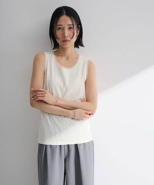 ESTHE チュールタンクトップ 前後2WAY リブチュールタンクトップ