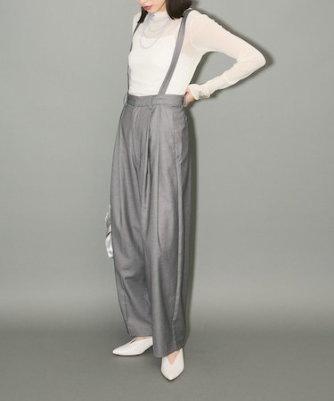 サスペンダー付タックパンツ