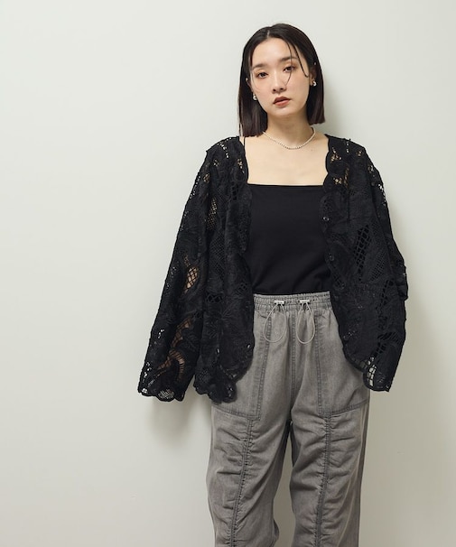 ・ELENCARE DUE レーシーカーディガン
