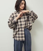 ・ELENCARE DUE チェックギャザーシャツ