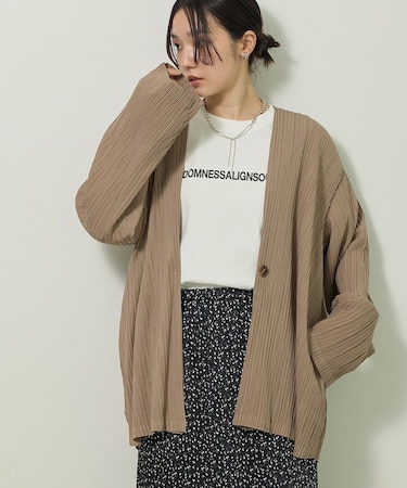 ・ELENCARE DUE プリーツノーカラージャケット