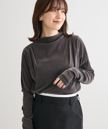 ・ANDSEARCH シアーベロアボトルネックロンTEE