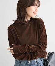 ・ANDSEARCH シアーベロアボトルネックロンTEE