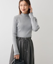 ・ANDSEARCH メランジリブハイネックニット