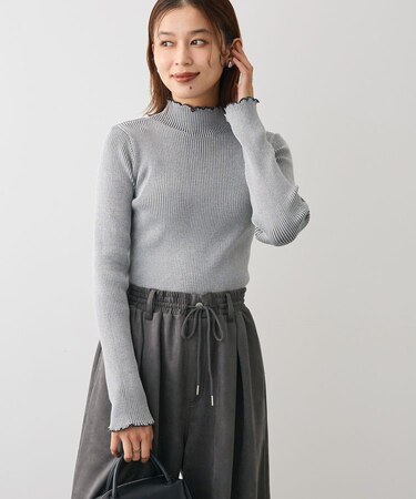 ・ANDSEARCH メランジリブハイネックニット