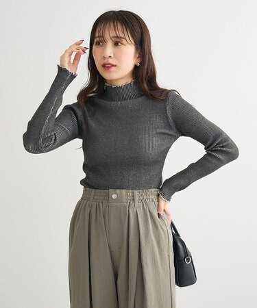 ・ANDSEARCH メランジリブハイネックニット