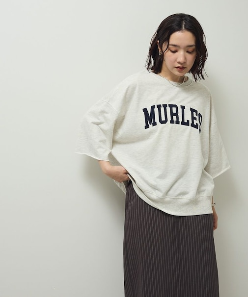 5分袖刺繍ロゴトレTEE
