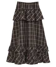 ■ESCAR チェックペプラムフレアスカート