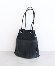 andmikka.フリンジ巾着ショルダーバッグ