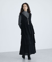 ■ESCAR レース×コットンティアードワンピース