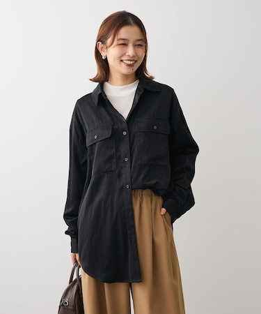 ・SUGAR SPOON サテンオーバーシャツ