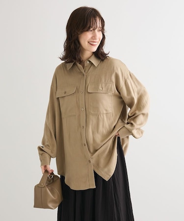 ・SUGAR SPOON サテンオーバーシャツ