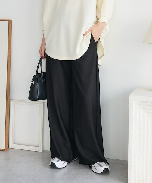 楽ちんプリーツワイドパンツ