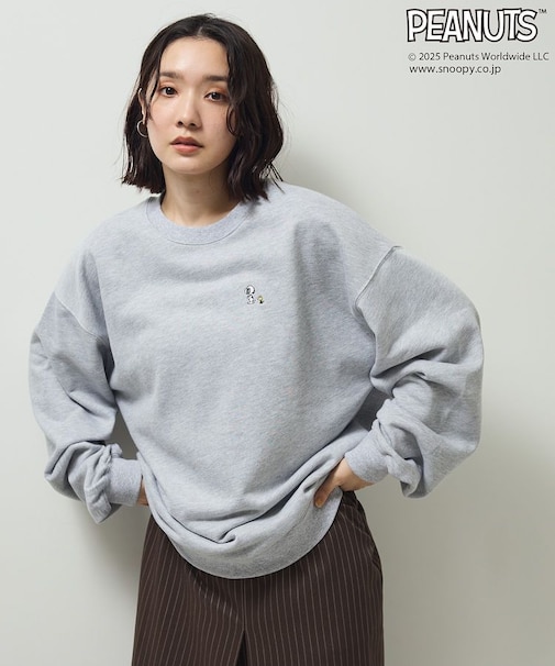■PEANUTS スヌーピーミニ刺繍スウェット