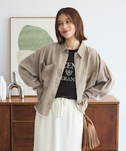 裾フリンジヴィンテージ風シャツ
