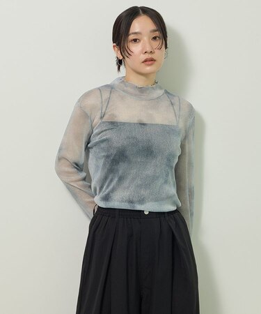 シアー柄プルオーバー
