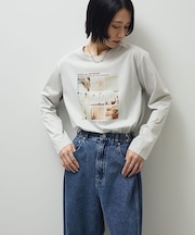 分割フォト長袖Tシャツ
