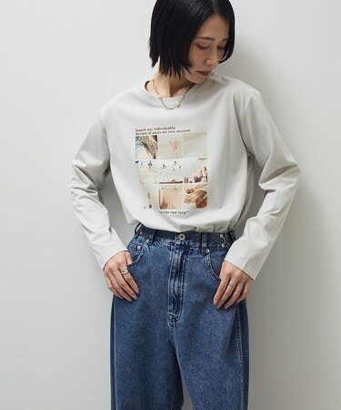 分割フォト長袖Tシャツ