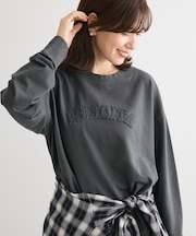 ピグメントロゴ刺繍裏毛プルオーバー