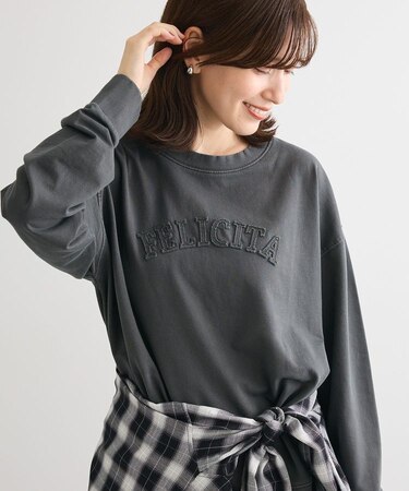 ピグメントロゴ刺繍裏毛プルオーバー