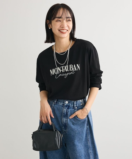 キレイ目ロゴ長袖Tシャツ