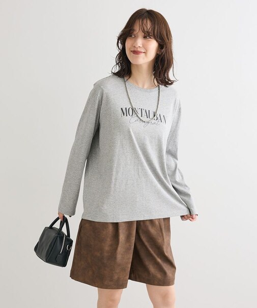 キレイ目ロゴ長袖Tシャツ