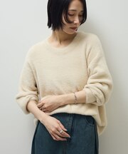 シャギークルーネックニットプルオーバー