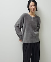 シャギークルーネックニットプルオーバー