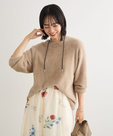 シャギークルーネックニットプルオーバー