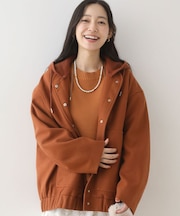 ニットフード付きウーリーブルゾン