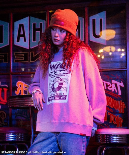 ■STRANGER THINGS×MINNETONKA プリンテッドスウェット