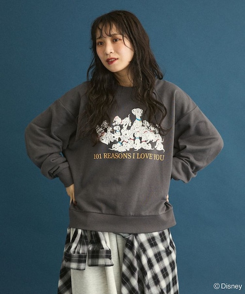 101匹わんちゃん/プリント裏毛スウェット