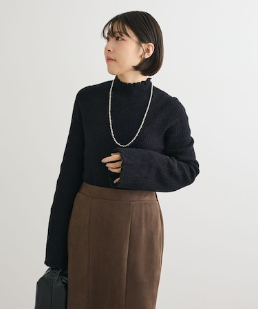 ・swing by ウラシャギーフレアスリーブニット