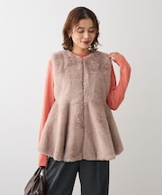 ・ELENCARE DUE ペプラムフェイクファーベスト