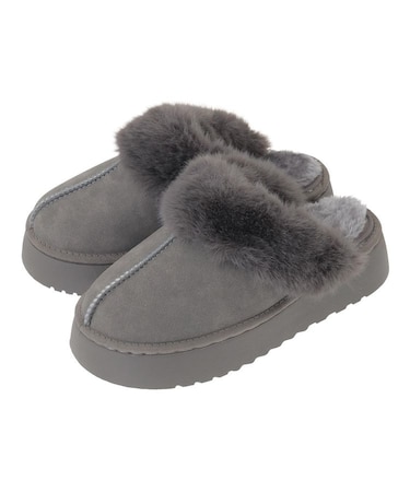 ・minia フェイクムートンサンダル