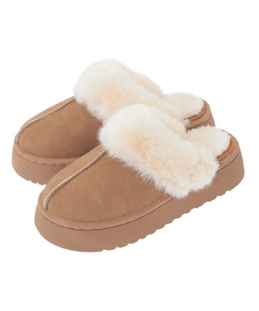 ・minia フェイクムートンサンダル