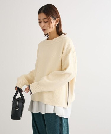 かのこ編モックネックニットプルオーバー