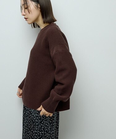 かのこ編モックネックニットプルオーバー