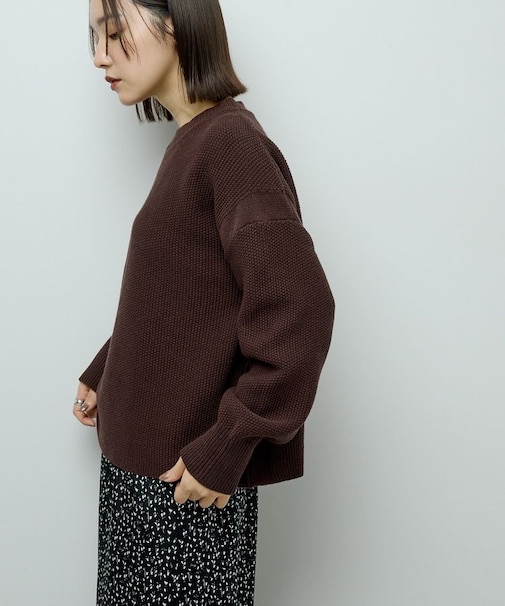 かのこ編モックネックニットプルオーバー